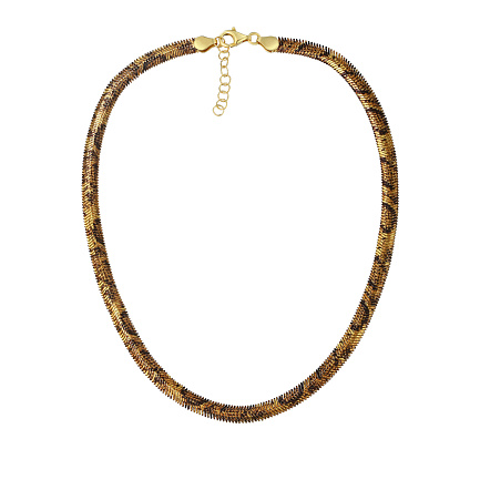 Колье из серебра с позолотой, эмалью