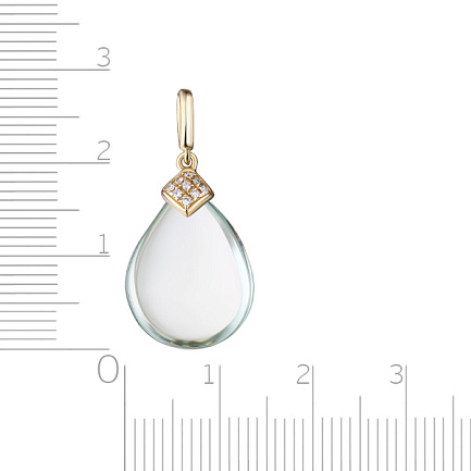 Подвеска из желтого золота с аметистом, бриллиантами