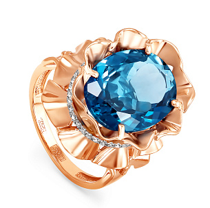 Кольцо из красного золота с топазом