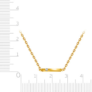 Колье из желтого золота с бриллиантом, плетение якорное