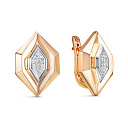 Серьги с английским замком из красного золота с бриллиантами