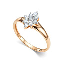 Кольцо из красного золота с бриллиантами