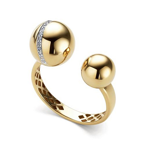 Кольцо из желтого золота с бриллиантами