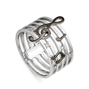 Кольцо из серебра с фианитами