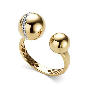 Кольцо из желтого золота с бриллиантом