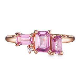 Кольцо из красного золота с сапфиром