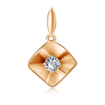 Подвеска из красного золота с фианитом