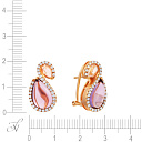 Серьги из красного золота с бриллиантами, аметистами