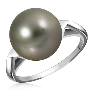 Кольцо с жемчугом из белого золота