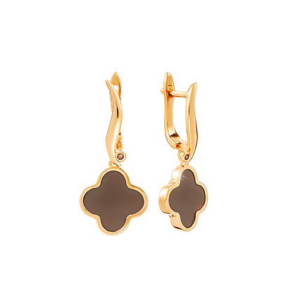 Серьги с английским замком из серебра с керамикой