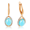 Серьги из красного золота с фианитом