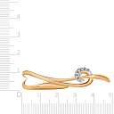 Кольцо из красного золота с фианитом