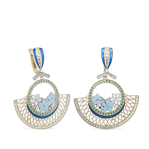 Серьги с английским замком из серебра с фианитами