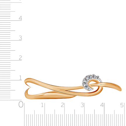 Кольцо из красного золота с фианитом