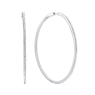 Серьги с английским замком из серебра с фианитами