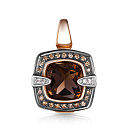 Подвеска из красного золота с раухтопазом, фианитом