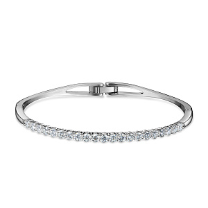 Браслет жесткий из белого золота с бриллиантами