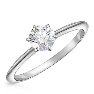 Кольцо из белого золота с бриллиантом