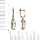 Серьги с английским замком из желтого золота с бриллиантами