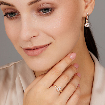 Серьги с английским замком из красного золота