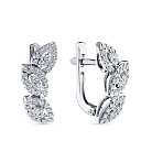 Серьги с английским замком из белого золота с бриллиантами