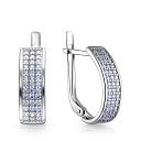 Серьги с английским замком из серебра с фианитом