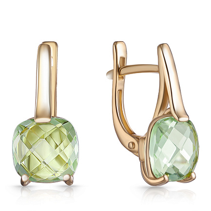 Серьги с английским замком из желтого золота