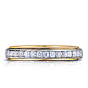 Кольцо обручальное из комбинированного золота с бриллиантами