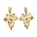 Серьги с английским замком из серебра с фианитами