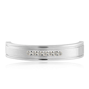 Кольцо обручальное из белого золота