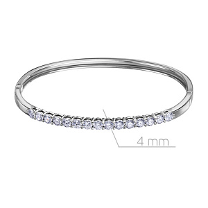 Браслет жесткий из белого золота с бриллиантами