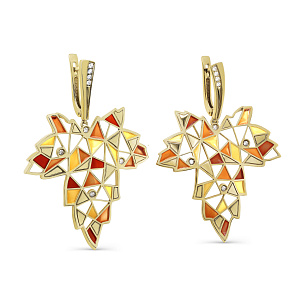 Серьги с английским замком из серебра с фианитом