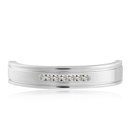 Кольцо обручальное из белого золота