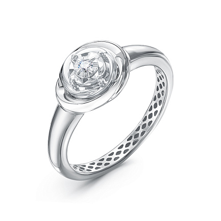 Кольцо из белого золота с бриллиантом