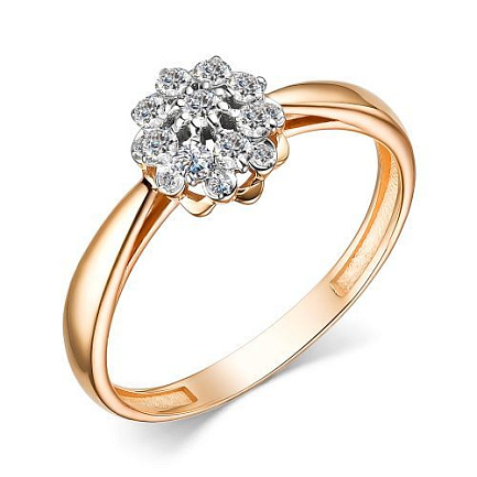 Кольцо из красного золота с бриллиантами