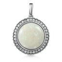 Подвеска из белого золота с бриллиантами, опалом