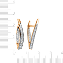 Серьги с английским замком из красного золота с фианитом