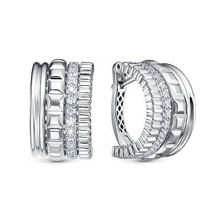 Серьги из белого золота с бриллиантами