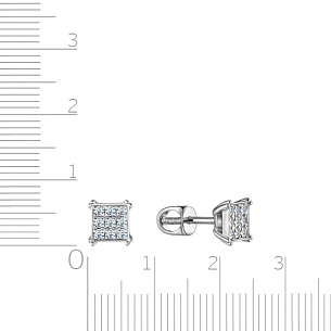 Пусеты из белого золота с бриллиантами
