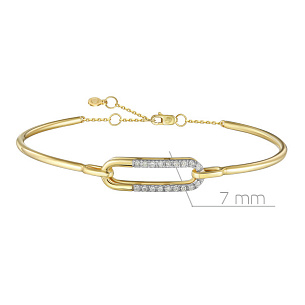 Браслет декоративный из желтого золота с бриллиантами, плетение якорное