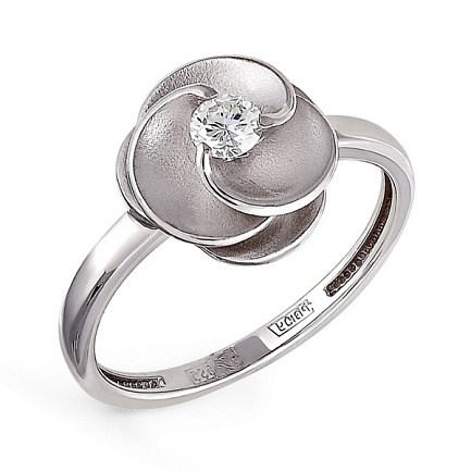 Кольцо из белого золота с бриллиантом