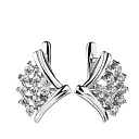 Серьги с английским замком из белого золота с бриллиантами