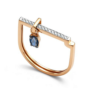 Кольцо из красного золота с бриллиантом