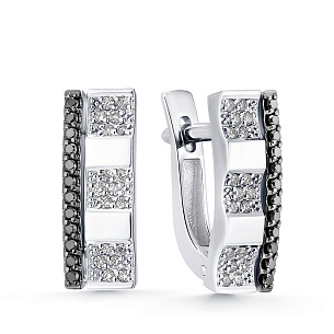 Серьги из белого золота с бриллиантом