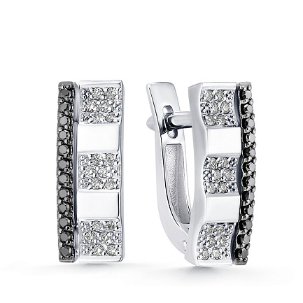 Серьги из белого золота с бриллиантами