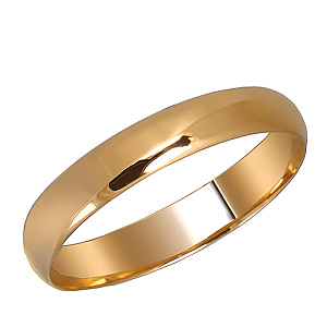 Кольцо обручальное из красного золота