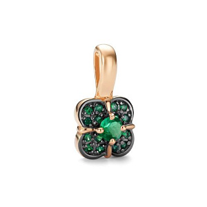 Подвеска из красного золота с изумрудами