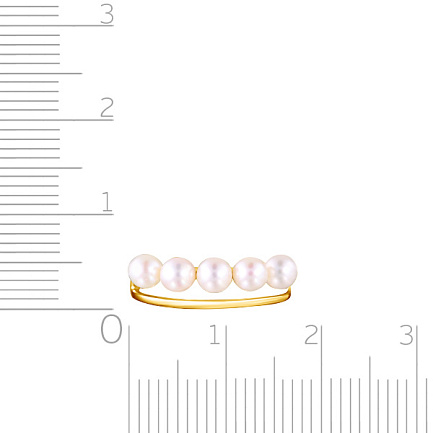 Кольцо из желтого золота с жемчугом