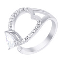 Кольцо из серебра с фианитом