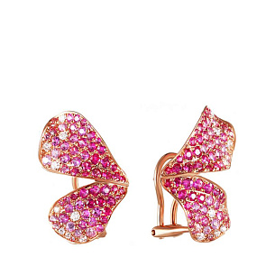 Серьги из красного золота с сапфиром